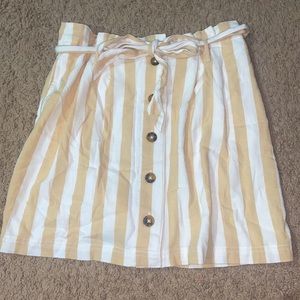 Striped Tie-Front Skirt
